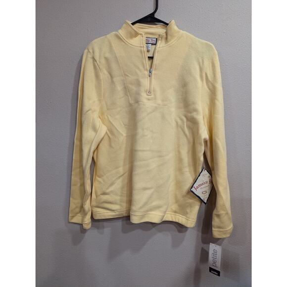 Deadstock long sleeve buttercream 1/2 zip sweater/pullover heavy fabric PXL NWT - Picture 1 of 9